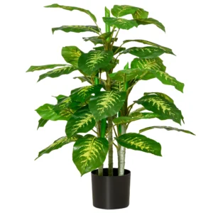 Kunstpflanze, Kunststoff Pflanze, Zementtopf, Indoor Und Outdoor, 95 Cm, Grün