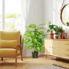 Kunstpflanze, Kunststoff Pflanze, Zementtopf, Indoor Und Outdoor, 95 Cm, Grün