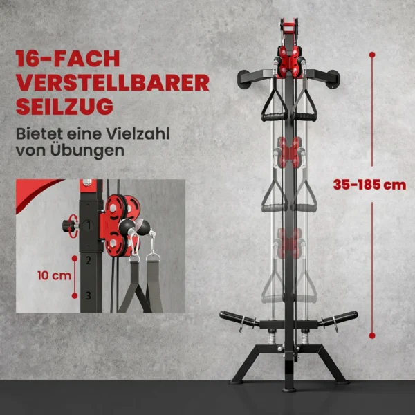 Latzugstation 16 fach Verstellbar Zur Wandmontage Latzugturm Inkl. Latzugstange Griffstange Seilzug Bis 120kg
