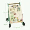 Lauflernwagen Holz Montessori Lauflernhilfe Mit Geschwindigkeitskontrolle, Xylophon, Zahnrädern Und Perlenlabyrinth Grün