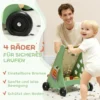 Lauflernwagen Holz Montessori Lauflernhilfe Mit Geschwindigkeitskontrolle, Xylophon, Zahnrädern Und Perlenlabyrinth Grün