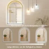 LED Badezimmerspiegel 60 X 90 Cm Mit Beleuchtung, Front & Rückbeleuchtung, Memory Funktion, Touch Schalter, Schwarz
