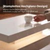LED Couchtisch Mit Stauraum, Moderner 2 Ebenen Wohnzimmertisch Mit 2 Schubladen, Hochglanz Weiß
