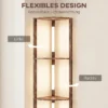 LED Stehlampe Mit Regalen, 5 stufig Dimmbare, Moderne Stehleuchte Mit 3 Helligkeitsstufen Und Fußschalter, Rustikal Braun