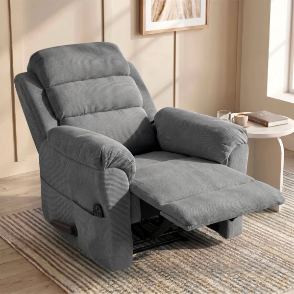 Massage Relaxsessel Mit Wärme, Verstellbarer Kopfstütze Und Wall Hugger Funktion, Grau