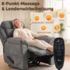 Massage Relaxsessel Mit Wärme, Verstellbarer Kopfstütze Und Wall Hugger Funktion, Grau