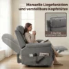 Massage Relaxsessel Mit Wärme, Verstellbarer Kopfstütze Und Wall Hugger Funktion, Grau