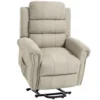Massagesessel Mit Aufstehhilfe, Relaxsessel, Vibrationsköpfe, Mit Neigefunktion, Leinenoptik, Beige