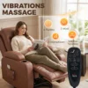 Massagesessel Mit Wärmefunktion, Drehbarer Schaukelsessel Mit Fußstütze, Hellbraun