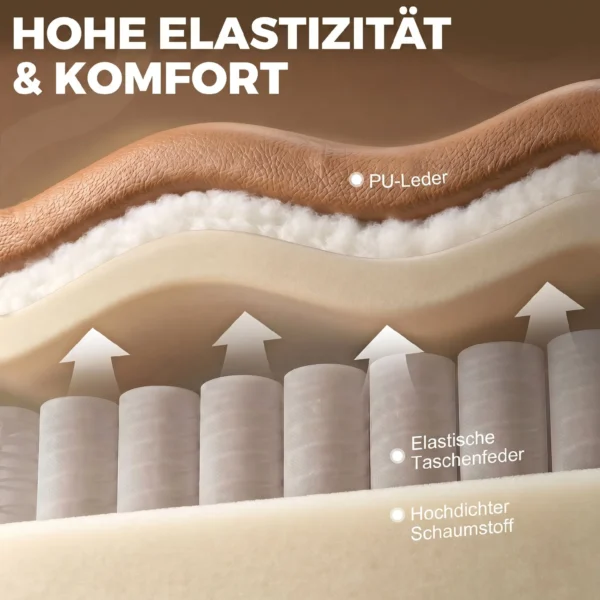 Massagesessel Mit Wärmefunktion, Drehbarer Schaukelsessel Mit Fußstütze, Hellbraun