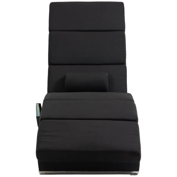 Massagesessel, Relaxsessel, Liegesessel Mit 8 Vibrationspunkten, 5 Modi, 56 X 168 X 84 Cm, Schwarz