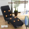 Massagesessel, Relaxsessel, Liegesessel Mit 8 Vibrationspunkten, 5 Modi, 56 X 168 X 84 Cm, Schwarz