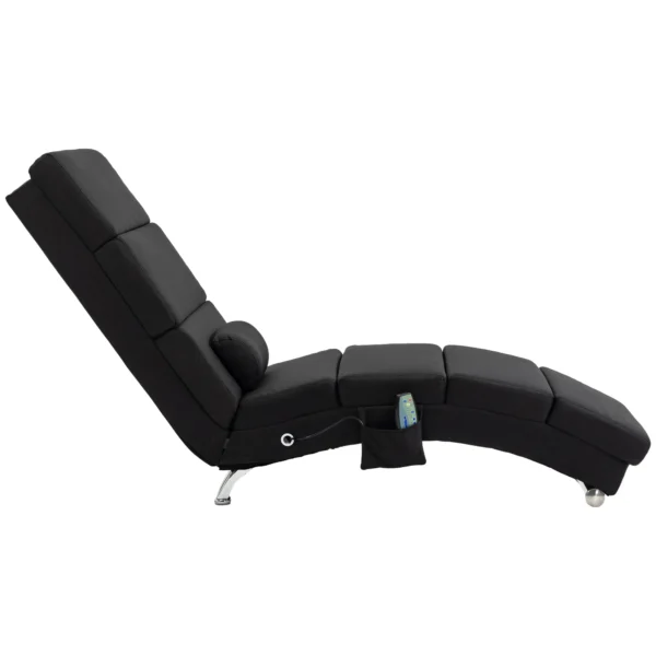 Massagesessel, Relaxsessel, Liegesessel Mit 8 Vibrationspunkten, 5 Modi, 56 X 168 X 84 Cm, Schwarz