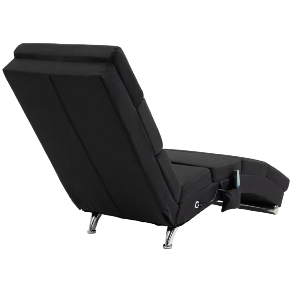 Massagesessel, Relaxsessel, Liegesessel Mit 8 Vibrationspunkten, 5 Modi, 56 X 168 X 84 Cm, Schwarz