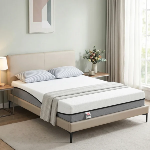Matratze 140x200cm H3 Mittelfest 20 Cm Höhe Ergonomisch, Atmungsaktiv Aus Gel Memory Schaumstoff, Öko Tex & CertiPUR