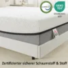 Matratze Taschenfederkernmatratze Mit Memory Schaumstoff Grünem Tee H3 Härtegrad Oeko TEX & CertiPUR 200x90x20 Cm Grau