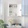 Medizinschrank Zur Wandmontage, Badezimmerschrank Mit Zahlenschloss, Tür Und Ablagefächern, Weiß