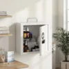 Medizinschrank Zur Wandmontage Mit Zahlenschloss, 2 stufiger Erste Hilfe Schrank Aus Edelstahl, Weiß