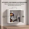 Medizinschrank Zur Wandmontage Mit Zahlenschloss, 2 stufiger Erste Hilfe Schrank Aus Edelstahl, Weiß