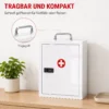 Medizinschrank Zur Wandmontage Mit Zahlenschloss, 3 Ebenen, Abschließbarer Erste Hilfe Schrank Aus Stahl, Weiß