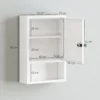 Medizinschrank Zur Wandmontage Mit Zahlenschloss Und Schlüssel, 3 stufig, Abschließbar, Weiß