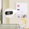Medizinschrank Zur Wandmontage Mit Zahlenschloss Und Schlüssel, 3 stufig, Abschließbar, Weiß