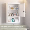 Medizinschrank Zur Wandmontage Mit Zahlenschloss Und Schlüssel, 3 stufig, Abschließbar, Weiß