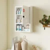 Medizinschrank Zur Wandmontage Mit Zahlenschloss Und Schlüssel, 3 stufig, Abschließbar, Weiß