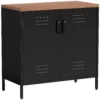 Metall Sideboard, 80x40x80 Cm, Industrielles Aufbewahrungsschrank Mit 2 Türen Und Verstellbarem Regal Für Wohnzimmer, Büro, Schwarz