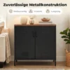 Metall Sideboard, 80x40x80 Cm, Industrielles Aufbewahrungsschrank Mit 2 Türen Und Verstellbarem Regal Für Wohnzimmer, Büro, Schwarz
