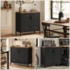 Metall Sideboard, 80x40x80 Cm, Industrielles Aufbewahrungsschrank Mit 2 Türen Und Verstellbarem Regal Für Wohnzimmer, Büro, Schwarz