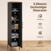 Metallschrank, Industrieller Kleiderschrank Mit Verstellbaren Böden Für Schlafzimmer, Garage Und Büro, Schwarz