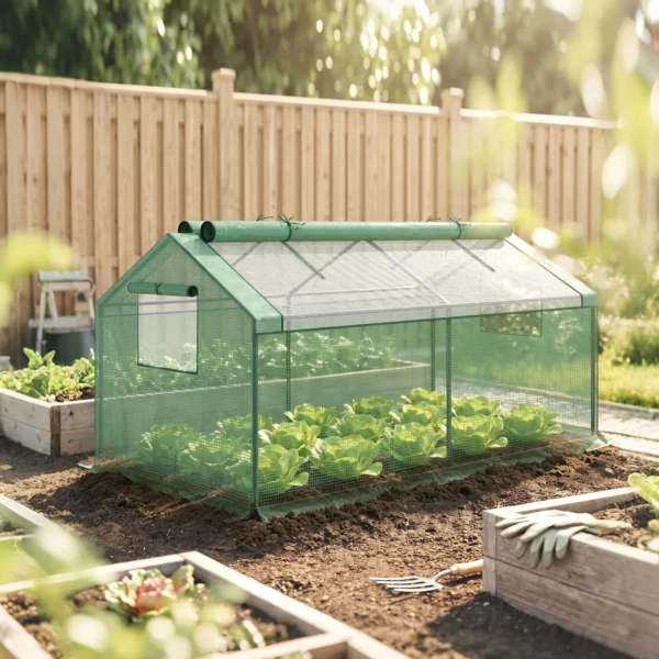 Mini Gewächshaus Frühbeet Foliengewächshaus, Wetterbeständig, 180 X 92 X 92 Cm, Grün