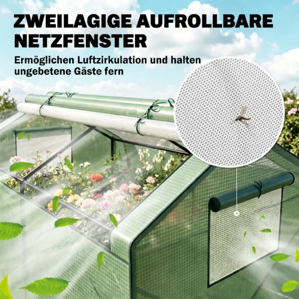 Mini Gewächshaus Frühbeet Foliengewächshaus, Wetterbeständig, 180 X 92 X 92 Cm, Grün