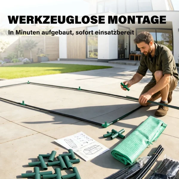 Mini Gewächshaus Frühbeet Foliengewächshaus, Wetterbeständig, 180 X 92 X 92 Cm, Grün