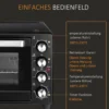 Mini Ofen Toasterofen, 1 Backblech, 1 Grilrost, Timer Funktion, Schwarz