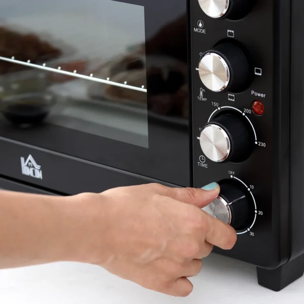 Mini Ofen Toasterofen, 1 Backblech, 1 Grilrost, Timer Funktion, Schwarz