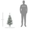 Mini Weihnachtsbaum Ø40x90 Cm, Kunstschnee, 60 LEDs, Feuerfest, Kunststoff, Grün/Weiß