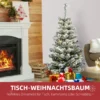 Mini Weihnachtsbaum Ø40x90 Cm, Kunstschnee, 60 LEDs, Feuerfest, Kunststoff, Grün/Weiß