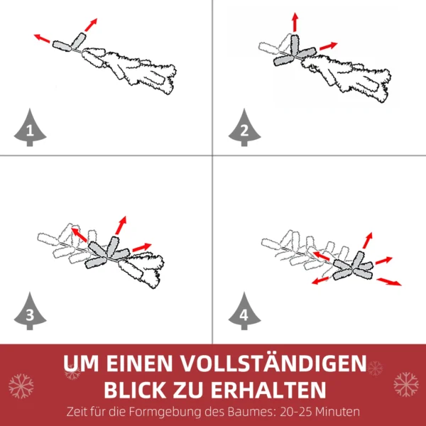 Mini Weihnachtsbaum Ø40x90 Cm, Kunstschnee, 60 LEDs, Feuerfest, Kunststoff, Grün/Weiß