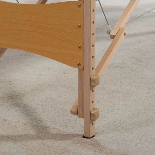 Mobile Massageliege 2 Zonen Klappbar Höhenverstellbar Massagetisch 60 Cm Breit Mit Tragetasche Holzfüßen Cremeweiß
