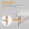 Mobile Massageliege 2 Zonen Klappbar Höhenverstellbar Massagetisch 60 Cm Breit Mit Tragetasche Holzfüßen Cremeweiß