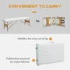 Mobile Massageliege 2 Zonen Klappbar Höhenverstellbar Massagetisch 60 Cm Breit Mit Tragetasche Holzfüßen Cremeweiß