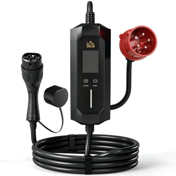 Mobile Wallbox 11kW 8m Typ 2 6–16 A 3 Phasig Ladekabel CEE 16A Auf Typ 2 Mit Einstellbarer Ladeleistung Startzeitvorwahl