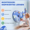 Montessori Motorikbrett 13 in 1 Holz Busy Board In Waleform Wandmontiertes Activity Board Mit Xylophon Uhr Zahnrädern