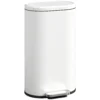 Mülleimer Küche 30 Liter Treteimer Mit Soft Close Deckel, Pedal Aus Metall, Cremeweiß, 36,5 X 31 X 61 Cm