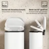 Mülleimer Küche 30 Liter Treteimer Mit Soft Close Deckel, Pedal Aus Metall, Cremeweiß, 36,5 X 31 X 61 Cm