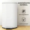 Mülleimer Küche 30 Liter Treteimer Mit Soft Close Deckel, Pedal Aus Metall, Cremeweiß, 36,5 X 31 X 61 Cm