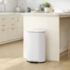 Mülleimer Küche 30 Liter Treteimer Mit Soft Close Deckel, Pedal Aus Metall, Cremeweiß, 36,5 X 31 X 61 Cm
