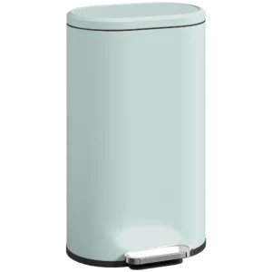 Mülleimer Küche 30 Liter Treteimer Mit Soft Close Deckel, Pedal Aus Metall, Grün, 36,5 X 31 X 61 Cm